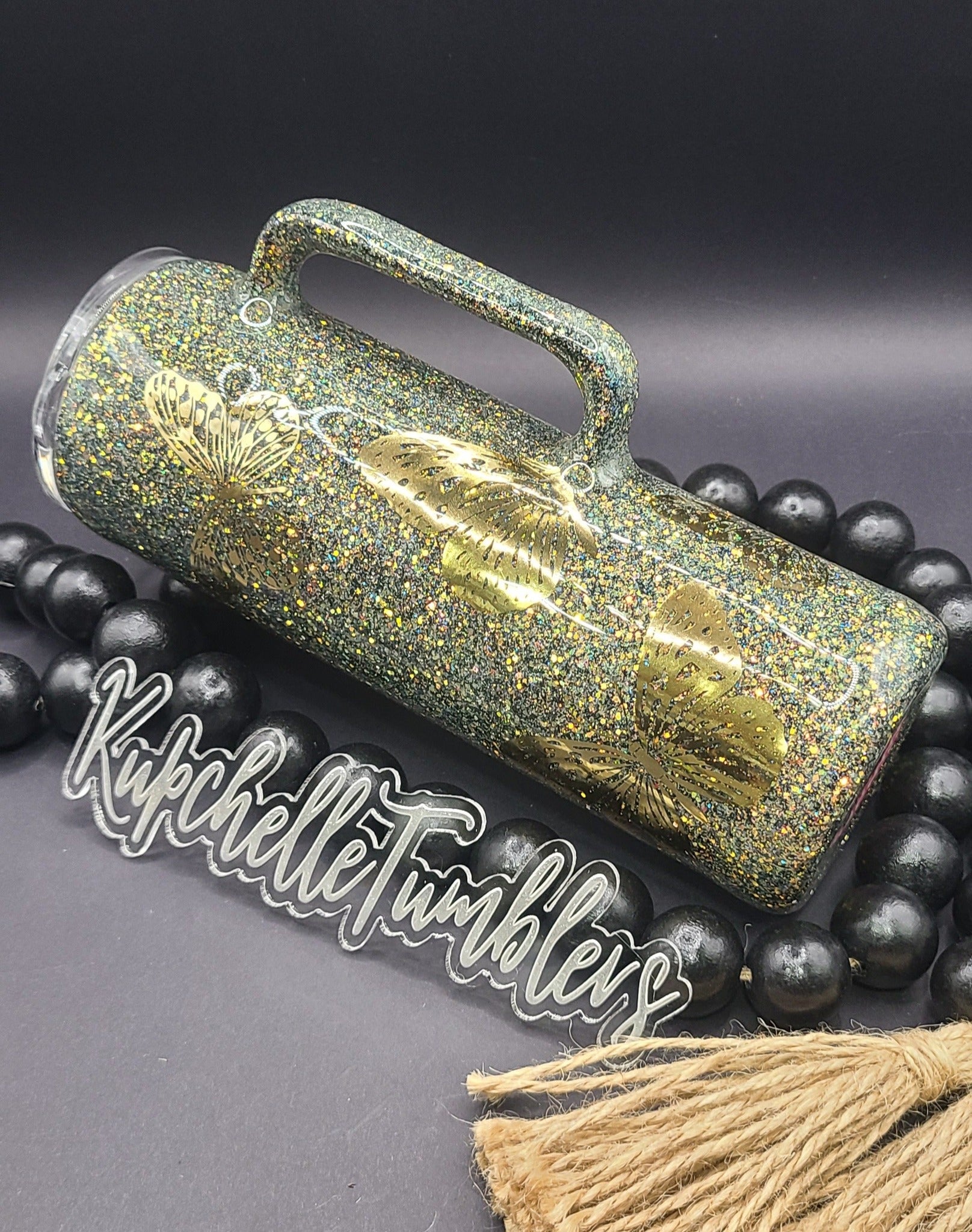 Gold Butterflies with Handle