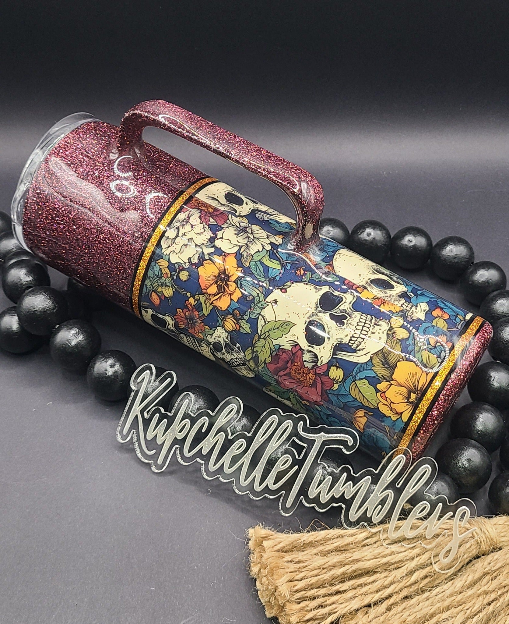 Marigold Skulls with Handle