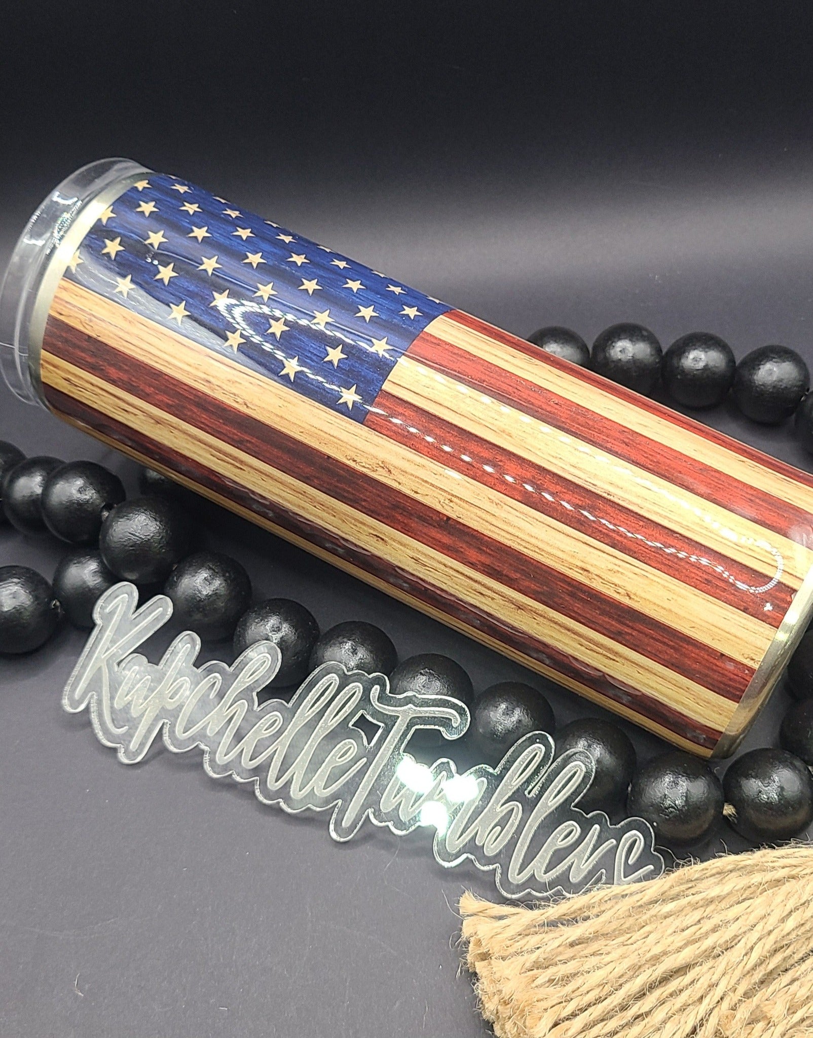 Woodgrain American Flag